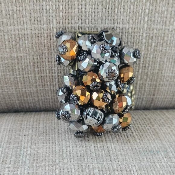 Women Rings Fashion Jewelry Silver/Gold Tone Beads Rings Size Adjustable - Picture 2 of 8